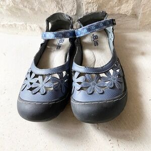 JBU by Jambu Wildflower Mary Jane Flats Womens Blue Floral Memory Foam Shoes 9